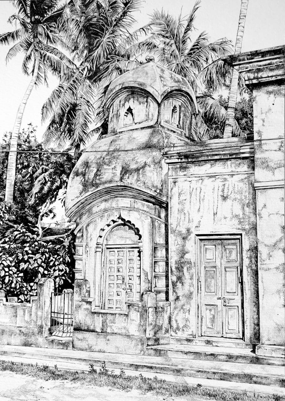 Relics – Fragments of Forgotten Glory A fine ink drawing that echoes the grace of lost time.