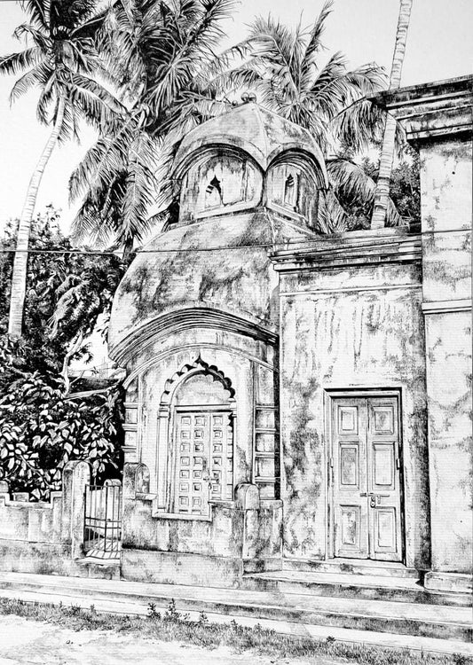 Relics – Fragments of Forgotten Glory A fine ink drawing that echoes the grace of lost time.
